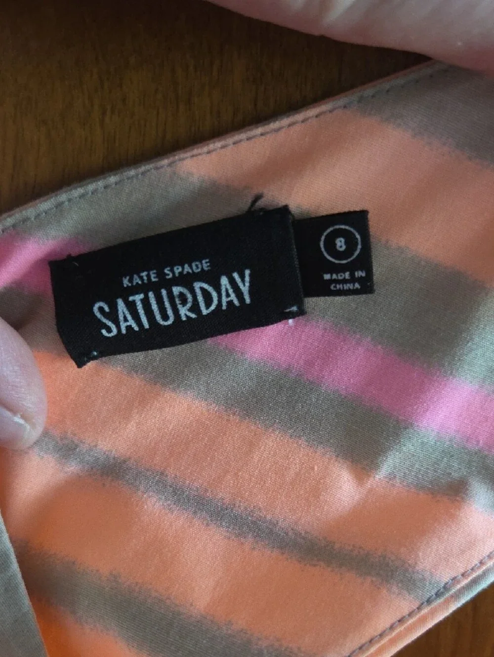 kate spade Pink and Coral Striped Sleeveless Casual Dress